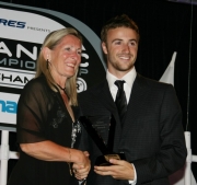 James Hinchcliffe receiving the Gilles Villeneuve Award