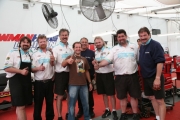 Evans and fellow crew members in happier times