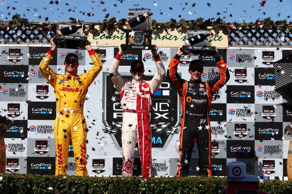 Scott Dixon, Ryan Hunter-Reay, Simon Pagenaud, Sonoma Raceway