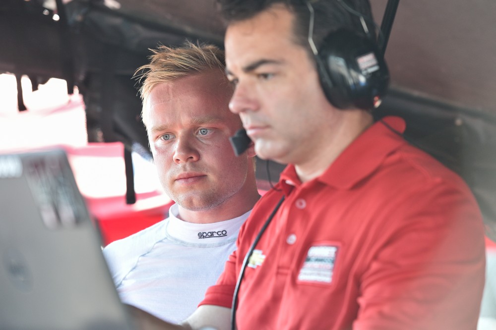 Felix Rosenqvist bij een test voor Ganassi Racing
