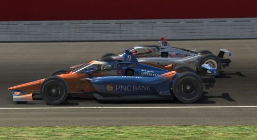 Scott Dixon in gevecht met Will Power