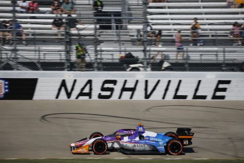 Rinus VeeKay op de Nashville Superspeedway