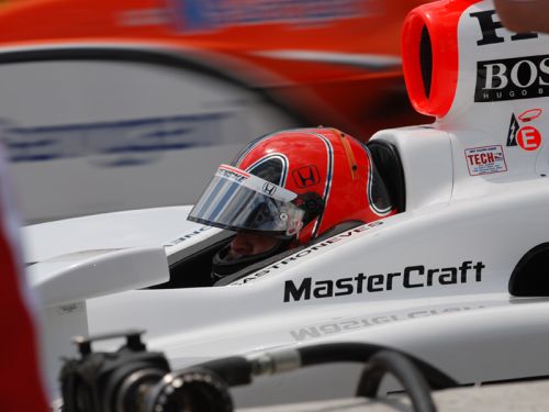Castroneves in car, Milwaukee Mile
