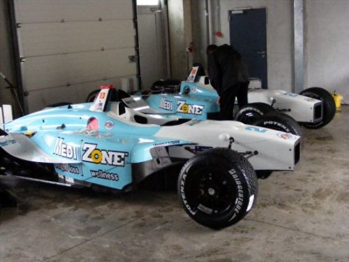 De wagens van Graham Rahal staan klaar