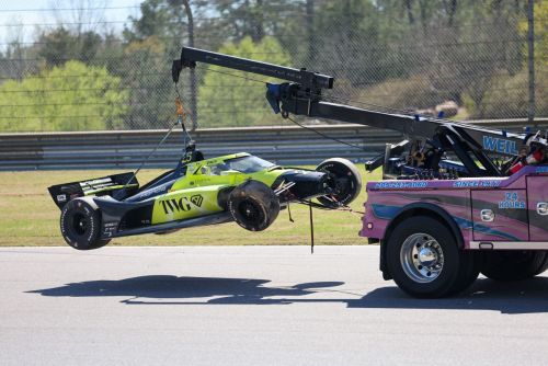 De gecrashte wagen van Will Power, Barber Motorsports Park