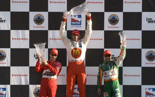 Helio Castroneves, Justin Wilson, Tony Kanaan, Detroit