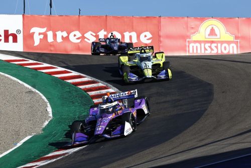 Rinus VeeKay voor Christian Rasmussen en Graham Rahal