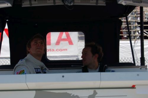 Jan Heylen (links) met teamgenoot Cristiano da Matta (rechts)