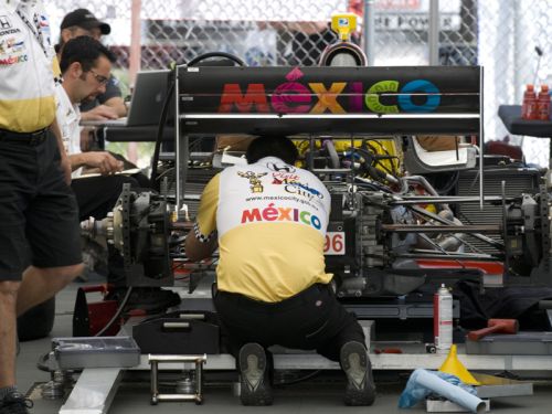 PCM Crew working on car, Milwaukee Mile