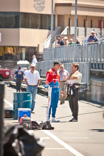 Graham Rahal chats with Will Power, Infineon Raceway - test session August 18th 2011