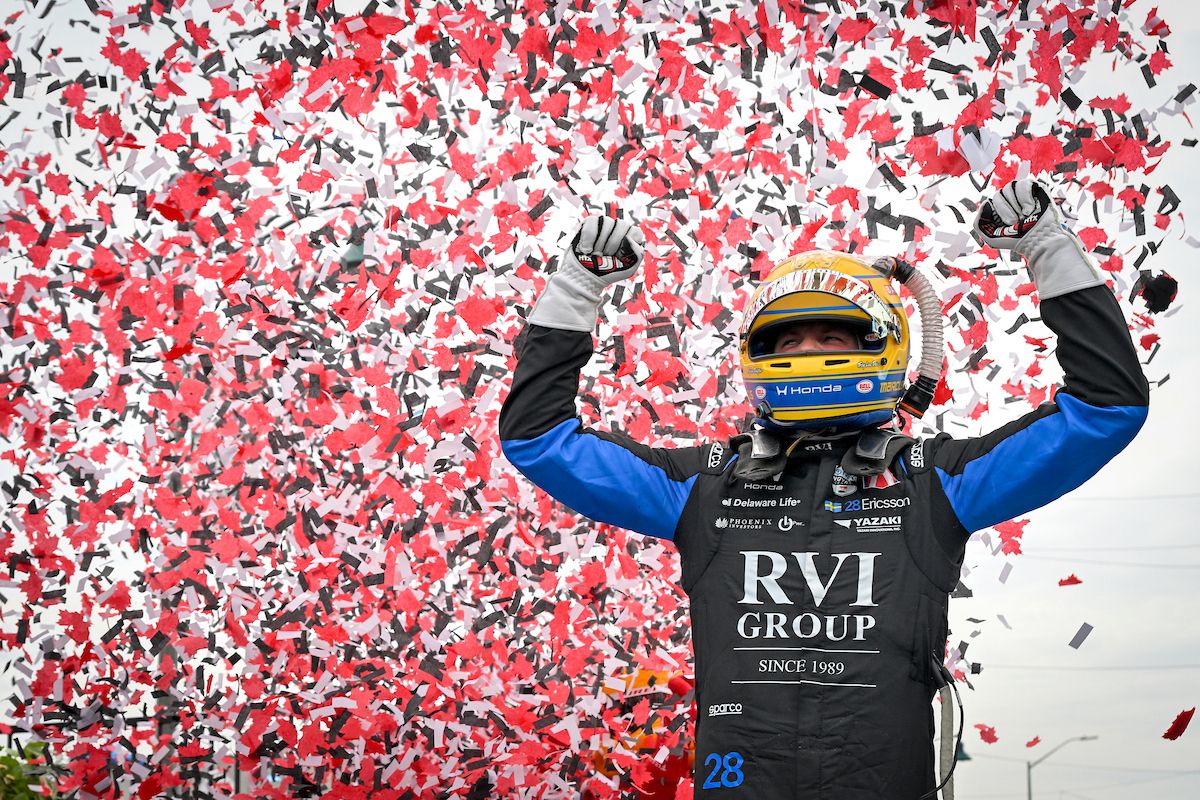 Marcus Ericsson wins the first edition of the IndyCar race at Markham