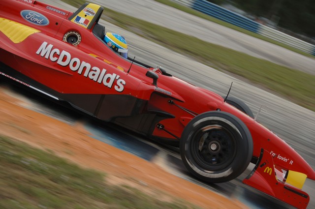 Sebastien Bourdais tijdens de open test op Sebring