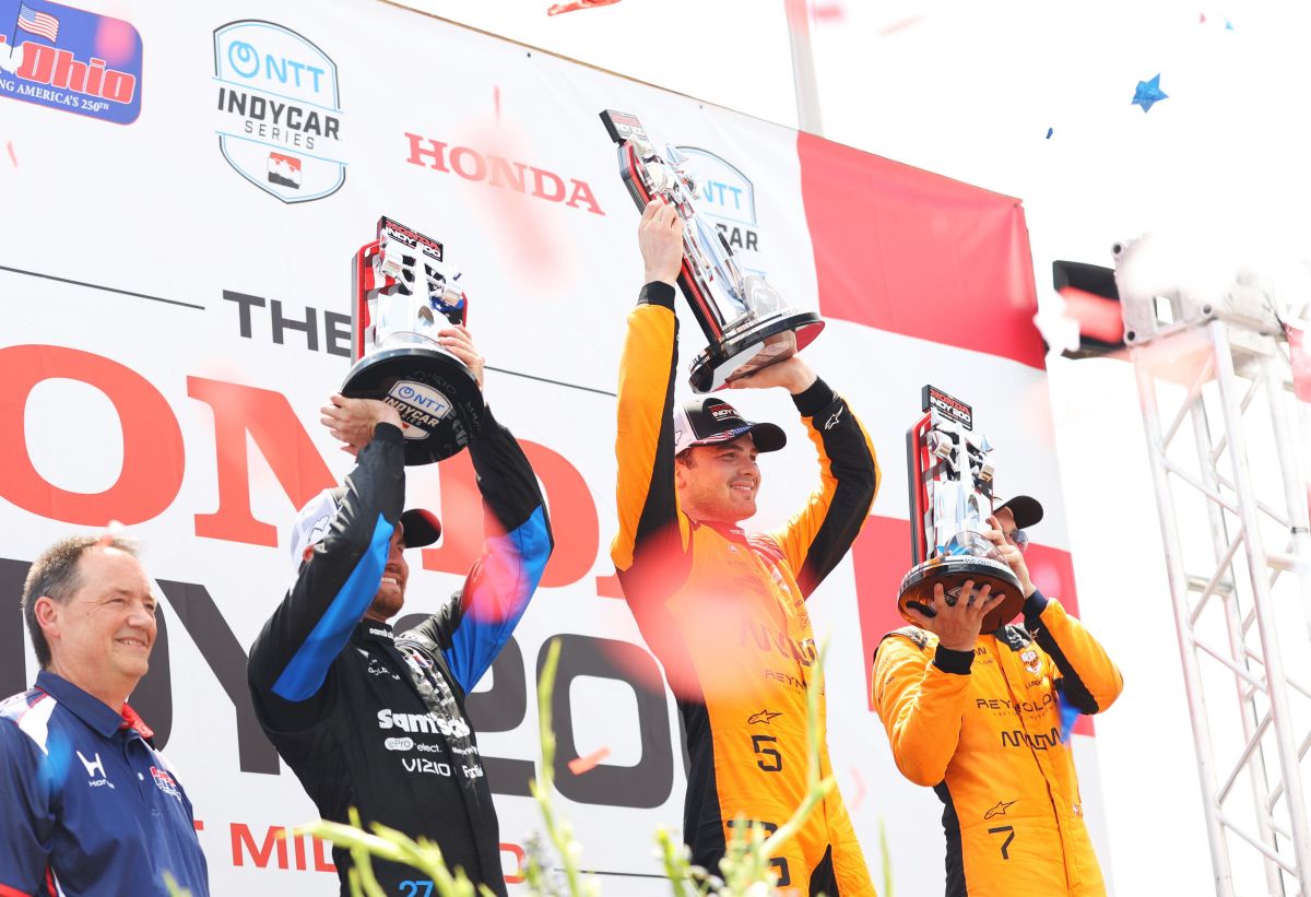 Kyle Kirkwood, Christian Lundgaard, Pato O’Ward, Mid-Ohio