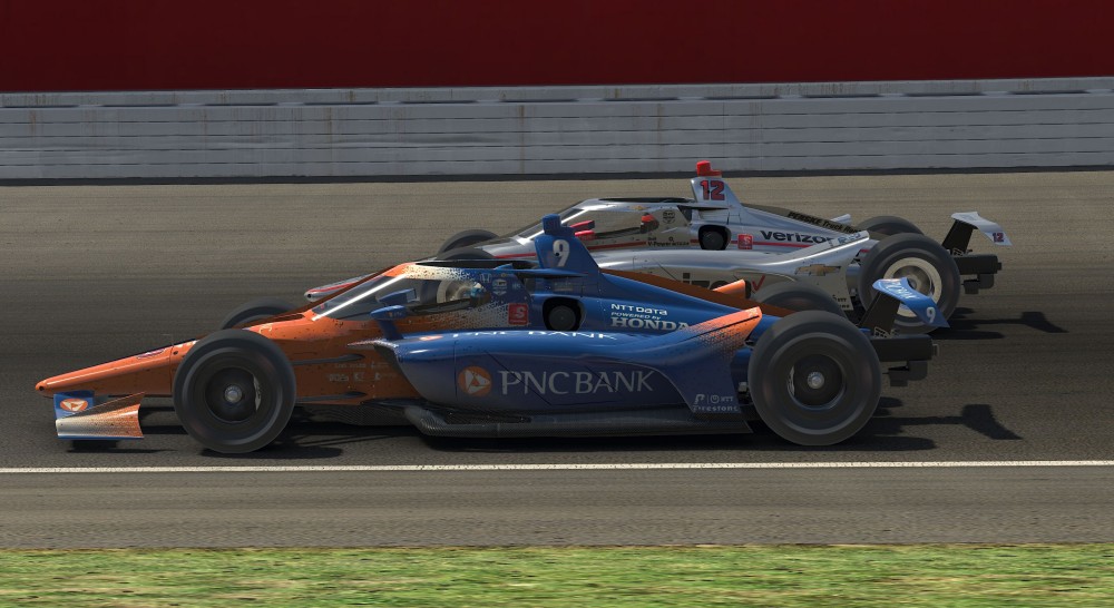 Scott Dixon in gevecht met Will Power