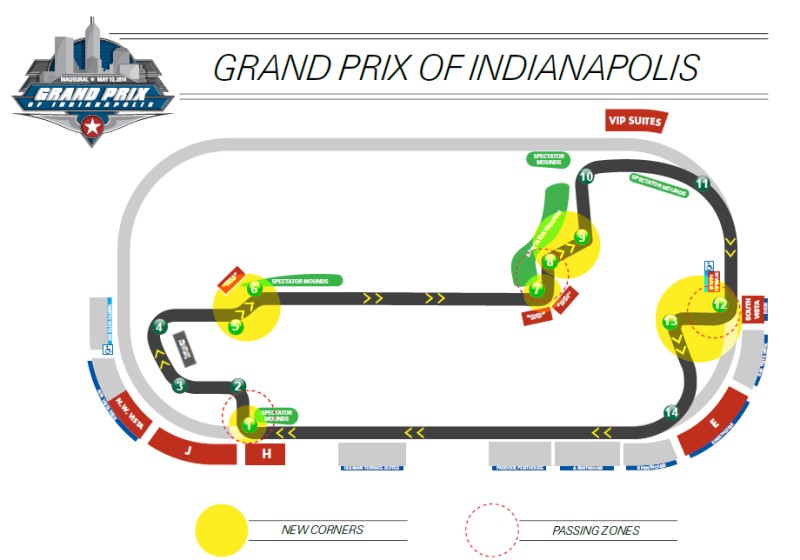 De lay-out voor de Grand Prix of Indianapolis