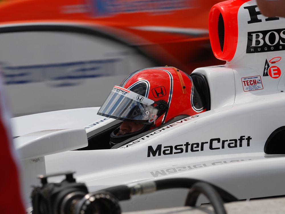 Castroneves in car, Milwaukee Mile