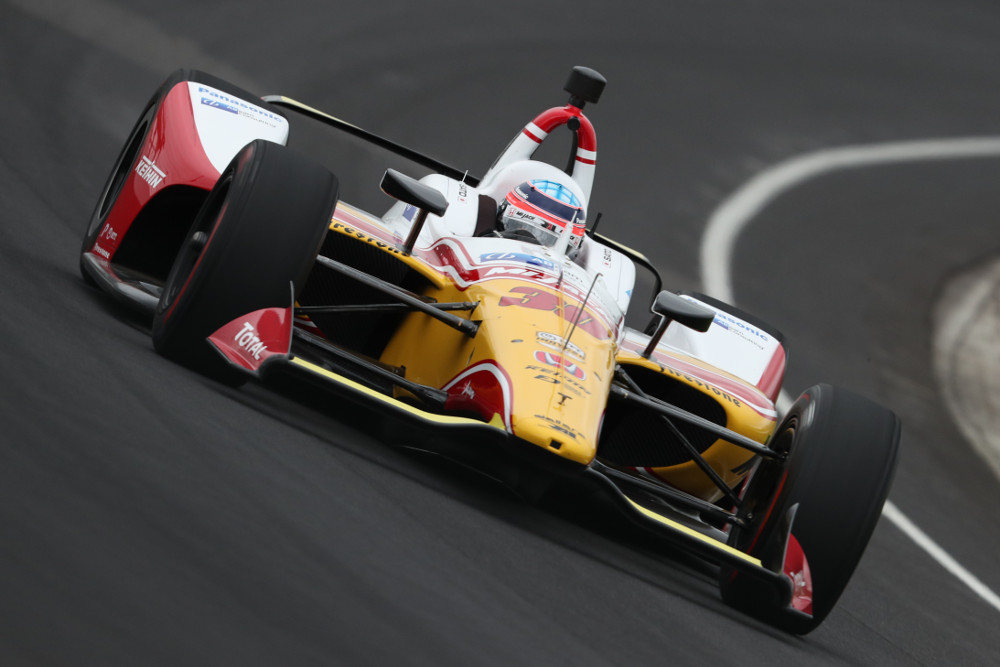 Takuma Sato op de Indianapolis Motor Speedway