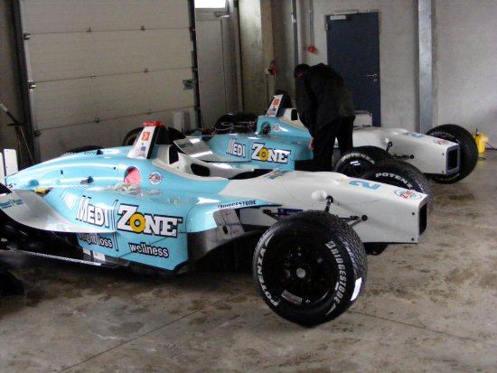 De wagens van Graham Rahal staan klaar