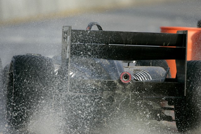 Graham Rahal tijdens de open test op de MSR Houston