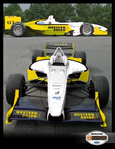 Een artist impression van de Gelles Racing Champ Car in 2007