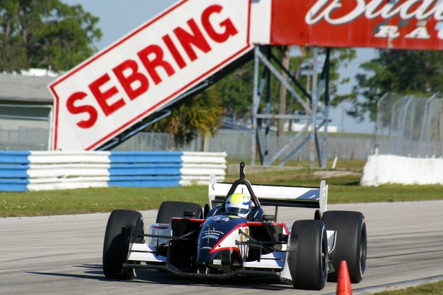 Charles Zwolsman tijdens zijn eerste testdag voor Conquest Racing op Sebring
