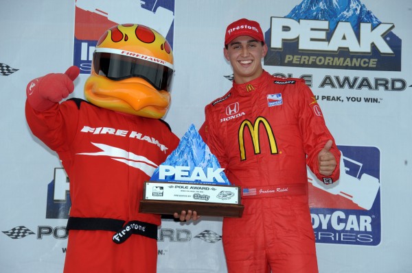 Graham Rahal met de pole award in Kansas