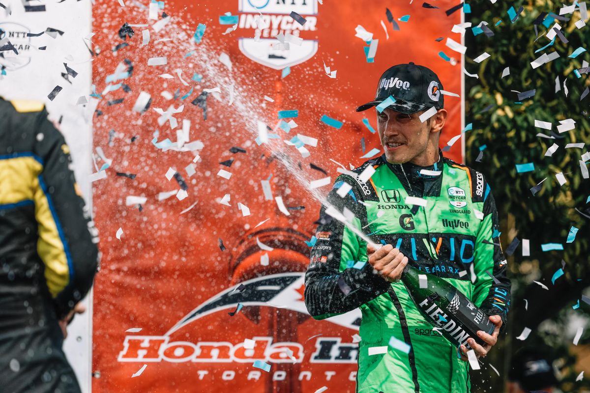 Christian Lundgaard viert zijn zege in Toronto