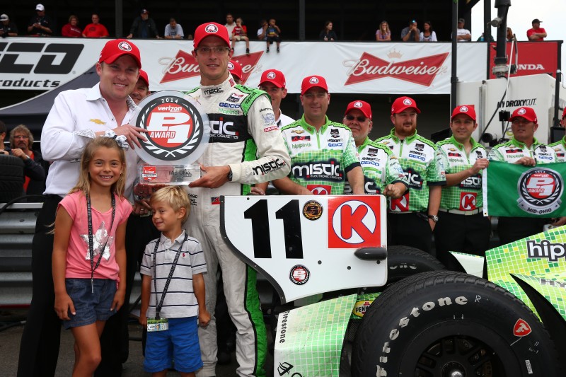 Sebastien Bourdais viert de pole op Mid-Ohio